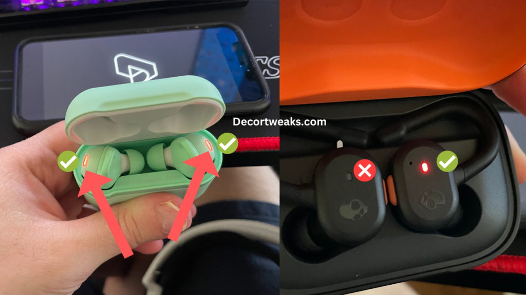 Skullcandy LED charging indicators