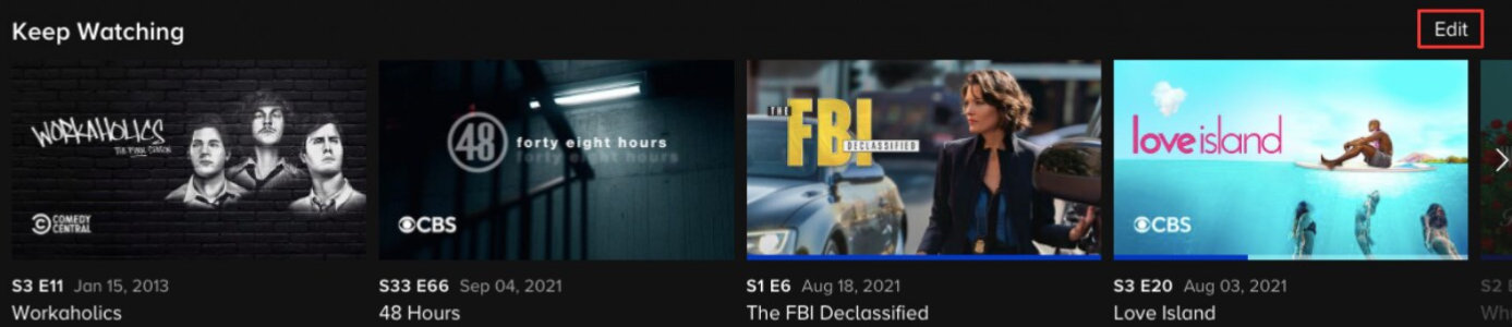 Remove Shows from Continue Watching on Paramount Plus
