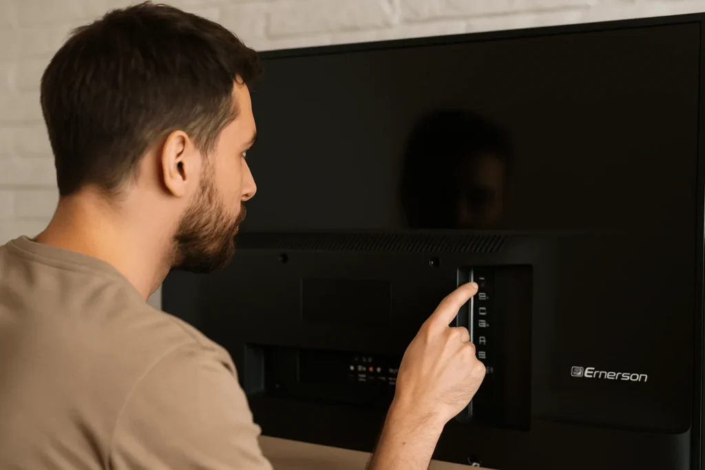Finding the Reset Button on Newer Emerson TV Models