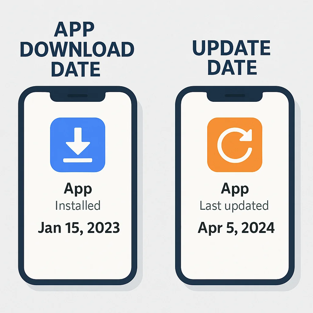 App Download Date vs Update Date