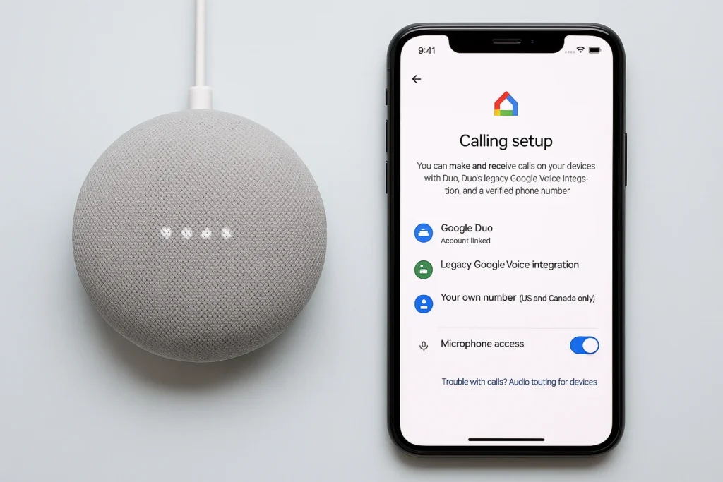 Set Up Calling in the Google Home App